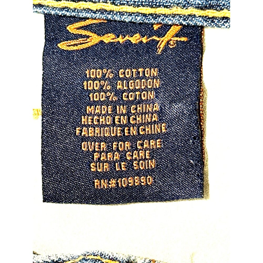 Seven7 Vintage Flared Jeans Floral Paisley Bell Bottom Design Leg Inserts Sz 32 - Picture 10 of 16